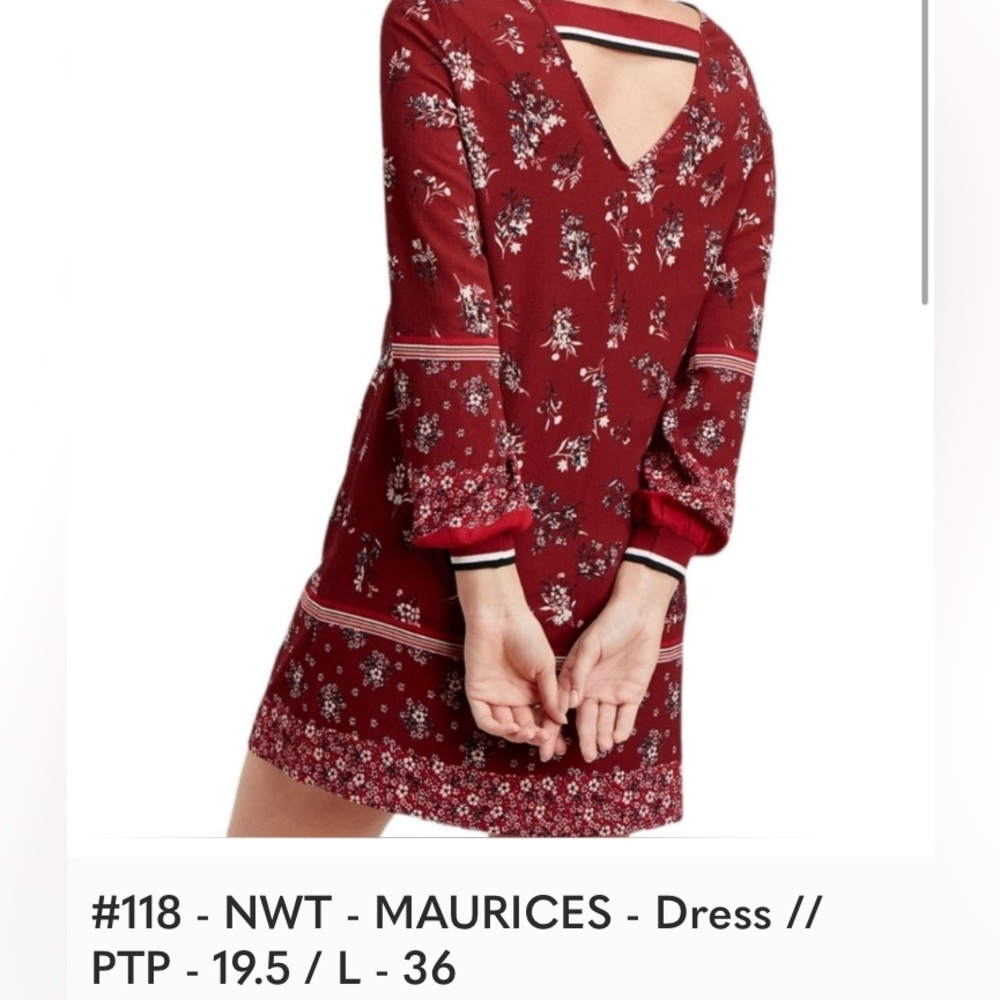 Maurices V back Sundress with Bishop Sleeves